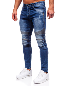 Μπλε μαρέν ανδρικό τζιν παντελόνι slim fit Bolf MP007BS