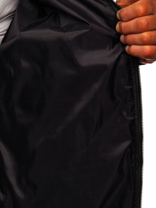 Μαύρο μεταβατικό ανδρικό καπιτονέ bomber τζάκετ Bolf MY-01