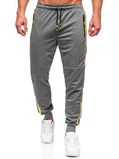 Ανθρακί jogger αθλητικά παντελόνια ανδρικά Bolf K10336