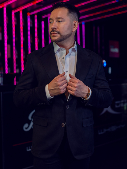 Ανδρικό βελούδινο σακάκι Μαύρος Bolf 24410