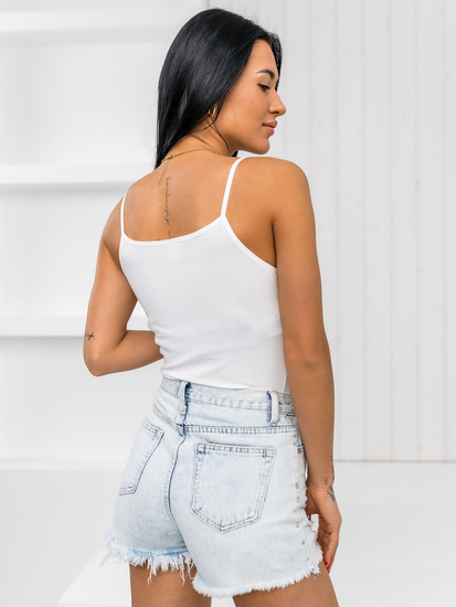 Λευκή γυναικεία τιράντα με ραντάκι Bolf 17K535