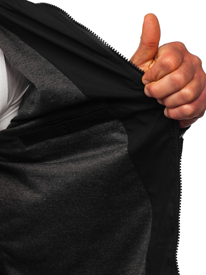 Μαύρο ανδρικό μεταβατικό μπουφάν Bolf 7342