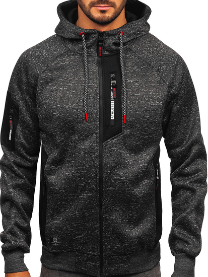 Γραφίτης επενδεδυμένη ανδρική μπλούζα με κουκούλα Bolf TC1306
