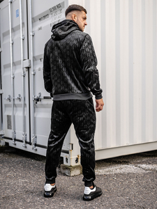 Ανδρικό βελούδινο αθλητικό ντύσιμο Μαύρος Bolf 3B113A2