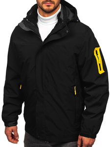 Μαύρο ανδρικό αθλητικό ανοιξιάτικο-χειμερινό μπουφάν 2σε1 Bolf 5M3263