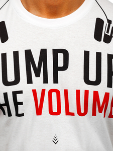 λευκο T-shirt ανδρικο με εκτυπωση Bolf 1171