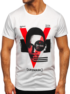 Λευκο T-shirt ανδρικο με εκτυπωση Bolf KS2552