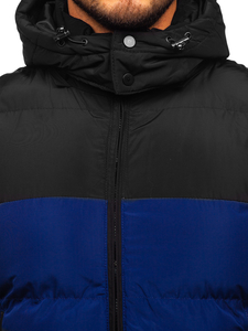 Μπλε μαρέν ανδρικό καπιτονέ γιλέκο μα κουκούλα Bolf 1189