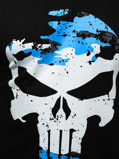 Ανδρικό μπλουζάκι με στάμπα Μαύρος Bolf 2098