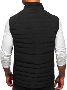 Μαύρο καπιτονέ ανδρικό γιλέκο Bolf 31M5062
