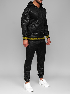 Μαύρη ανδρική φόρμα με κουκούλα Bolf 3A161