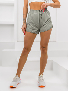 Πράσινο γυναικείο αθλητικό σορτς με κολάν Bolf XY24015S