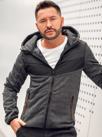 Ανδρικό μαύρο και πορτοκαλί μεταβατικό μπουφάν Bolf BKS2153