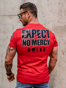 Κοκκινο t-shirt ανδρικο με σταμπα Bolf 2291