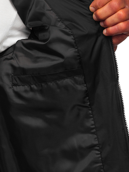 Μαύρο καπιτονέ ανδρικό γιλέκο Bolf 31M5065