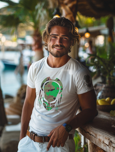 Ανδρικό μπλουζάκι με στάμπα από βαμβάκι Λευκό Bolf 192379A2