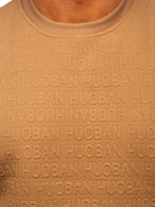 Μπεζ ανδρική μπλούζα χωρίς κουκούλα με στάμπα Bolf LJ0599