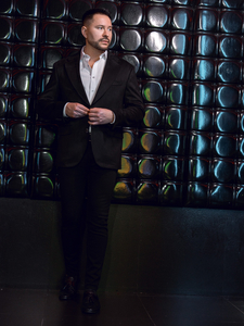 Ανδρικό βελούδινο σακάκι Μαύρος Bolf 24410