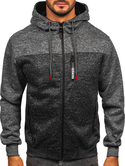 Γραφίτης επενδεδυμένη ανδρική μπλούζα με κουκούλα Bolf TC1308