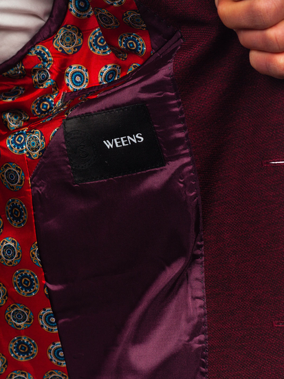 Μπορντό ανδρικό σακάκι casual Bolf 24401