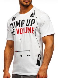 λευκο T-shirt ανδρικο με εκτυπωση Bolf 1171