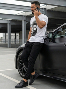 Λευκό ανδρικό t-shirt με στάμπα Bolf 142175A