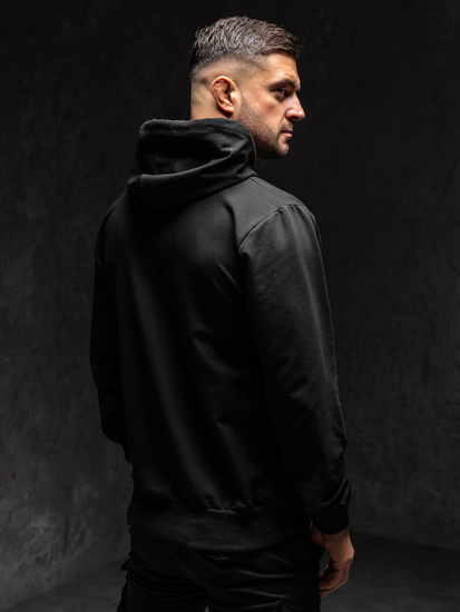 Μαυρο με εκτυπωση Φουτερ ανδρικο με κουκουλα Bolf 6141