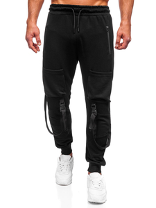 Μαύρο combat παντελόνι ανδρικό joggers φούτερ Bolf 6581