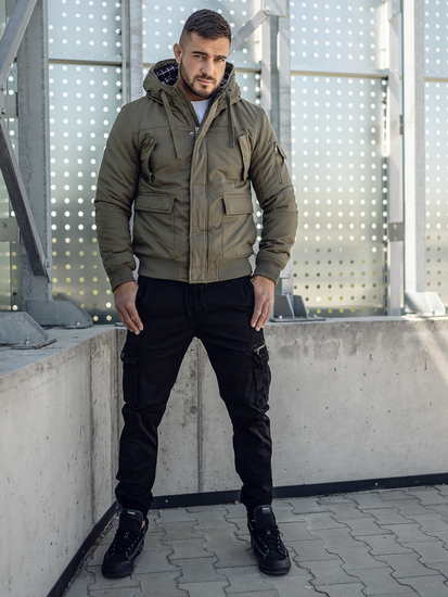 πρασινο χοντρο μπουφαν ανδρικο χειμερινο βαμβακερο Bolf 1890