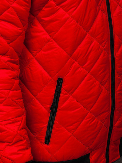 Κόκκινο μεταβατικό καπιτονέ ανδρικό μπουφάν bomber Bolf MY-01A