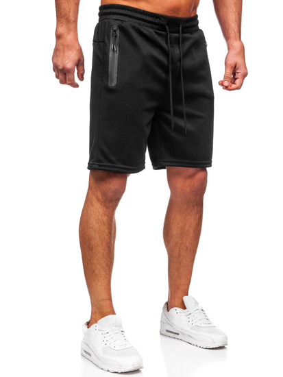 Μαύρα αθλητικά κοντά σορτς ανδρικά Bolf 17K533