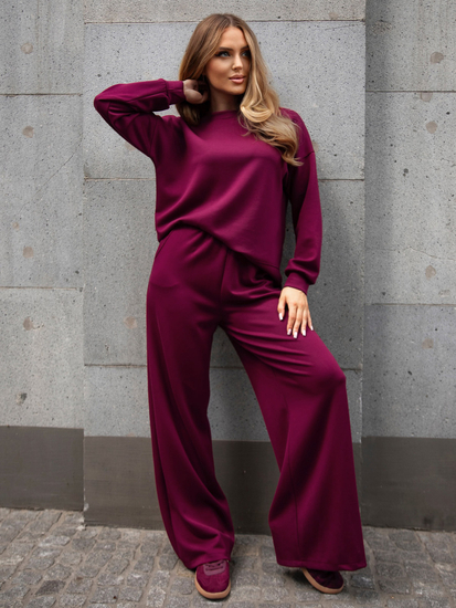 Γυναικεία αθλητική στολή βουτύρου 2 τεμαχίων Κόκκινο κρασί Bolf 821111