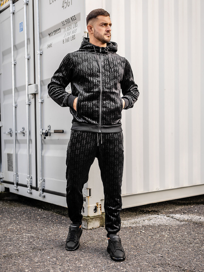 Ανδρικό βελούδινο αθλητικό ντύσιμο Μαύρος Bolf 3B113A2