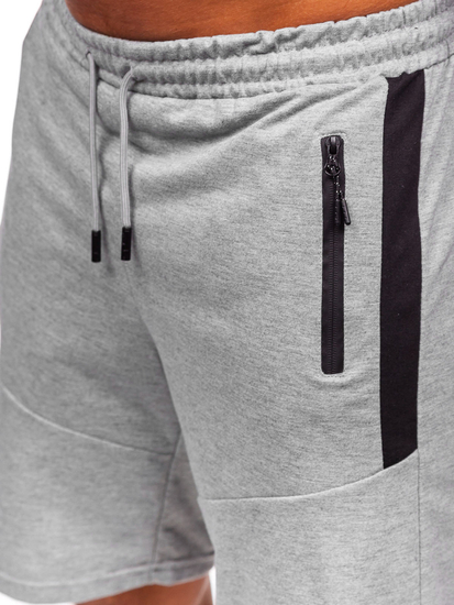 Γκρι αθλητικά κοντά σορτς ανδρικά Bolf 8K1500