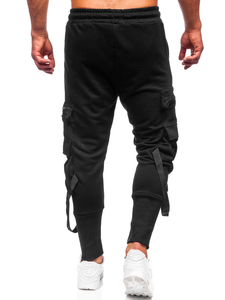 Μαύρο combat παντελόνι ανδρικό joggers φούτερ Bolf 6582