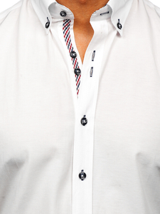 Λευκο Πουκαμισο ανδρικο με μακρια μανικια Bolf 20718