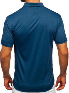 Μπλε μαρέν ανδρικό πουκάμισο με κοντό μανίκι Bolf 2005