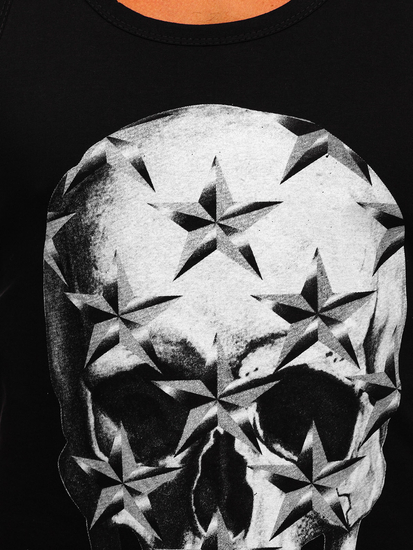 Μαυρο μπλουζακι tank top τυπου μποξερ με σταμπα Bolf 14831