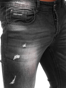 Μαύρο ανδρικό τζιν παντελόνι regular fit Bolf MP010N