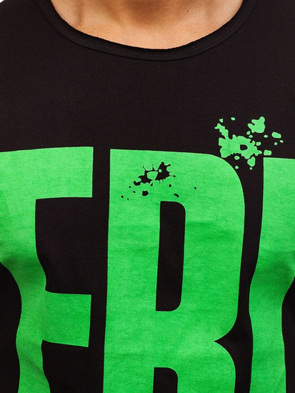 T-shirt ανδρικο με ετυπωση μαυρο Bolf 6295