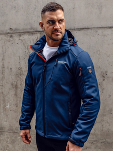 Σκούρο μπλε ανδρικό softshell μπουφάν Bolf BK122A