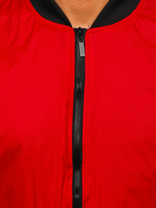 Κόκκινο ανδρικό μεταβατικό μπουφάν bomber Bolf 5M708