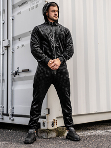 Ανδρικό βελούδινο αθλητικό ντύσιμο Μαύρος Bolf 3B113A2