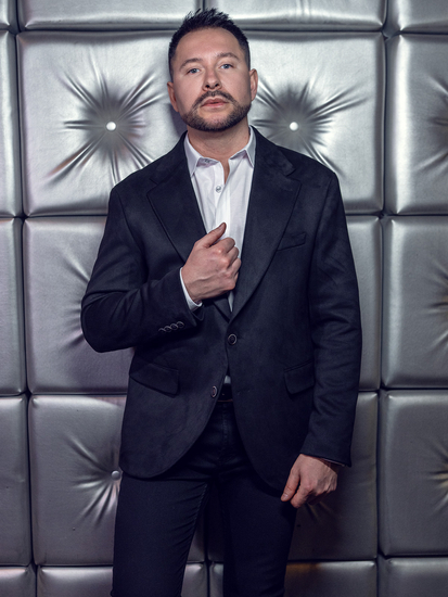 Ανδρικό βελούδινο σακάκι Μαύρος Bolf 24410