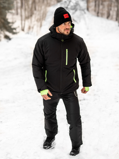 Μαύρο μπουφάν ανδρικό χειμερινό αθλητικό Bolf HH011