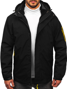 Μαύρο ανδρικό αθλητικό ανοιξιάτικο-χειμερινό μπουφάν 2σε1 Bolf 5M3263
