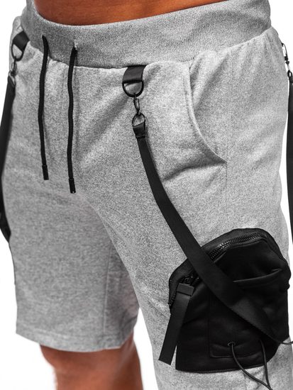 Γκρι αθλητικά κοντά ανδρικά cargo σορτς Bolf HS7179