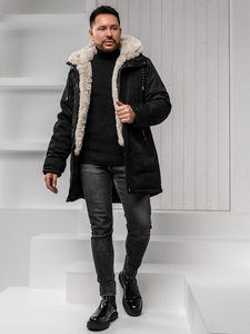 Μαύρο Ανδρικό Χειμερινό Μπουφάν Parka Bolf 5M3132A1