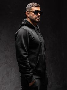 Μαυρο  Φουτερ ανδρικο με κουκουλα Bolf 2008