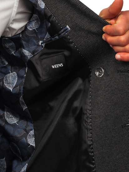 Ανδρικό κομψό τζάκετ με διπλό στήθος Ανθρακίτης Bolf 007